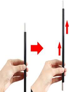 5 chiếc đũa thần bằng nhựa, đũa thần tự mọc, đũa thần đen trắng, thích hợp cho phù thủy, phù thủy, trang phục ảo thuật gia, quà tặng tiệc tùng, bộ trò chơi sinh nhật - Đen và trắng - Xem 4