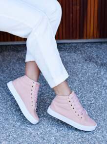 Women Mid-Calf Boots - Nude/Branco - View 2