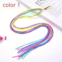 6/8/12Pcs/Set Colorful Hair Wrap String For Braids Hair Wrap Rope Braiding Hair Tie Elastic Stretch String Accessories Fashionable Colorful Tie - Multicolor - View 5