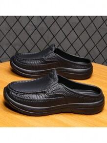 男裝鞋廚師鞋皮革舒適輕便防水防滑工作鞋