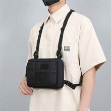 Chest Rig Molle Radio Chest Harness Holder Holster Vest Front Chest Pouch Outdoor Chest Bag Chest Pack Fathers Day Gifts Summer College Bag Dad School Bag - Black - View 3