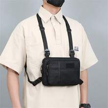 Chest Rig Molle Radio Chest Harness Holder Holster Vest Front Chest Pouch Outdoor Chest Bag Chest Pack Fathers Day Gifts Summer College Bag Dad School Bag - Black - View 4