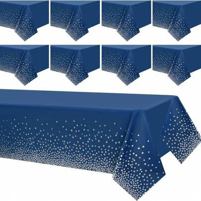 kumozawa 1pc Disposable Waterproof, Oilproof PEVA Polka Dot Tablecloth, For Birthday, Graduation, Restaurant, Wedding Anniversary, Bridal Shower, Picnic, Tea Party Table Decoration