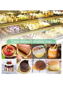 100pcs Mini Round Paper Cake Base, Golden Mousse Dessert Board, Disposable Paper Cupcake Base, Suitable For Wedding Birthday Party Dessert Display Tray Pastry Board - Oil-Proof And Moisture-Proof,Christmas