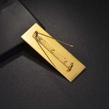 1 pieza de placa de identificación personalizada con nombre de acero inoxidable para docentes y personal escolar - Dorado - Ver 6