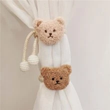 1 pièce Joli crochet de rideau en forme de tête d'ours pour une chambre de bébé cosy, attache de fenêtre magnétique, décorations de douche de bébé, cadeaux pour la famille