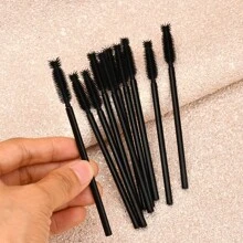 10件套硅胶睫毛膏卷翘刷、螺旋刷和眉刷套装，包含眉刷、眼影刷、螺旋刷、睫毛刷，赠品 - 黑色 - 查看 8