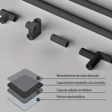 Estante para Ropa de Esquina con 3 Niveles - Perchero de Pie, Closet Organizador de Ropa, Closet Organizador de Ropa Multifunción,  closet armables para ropa Perchero de Piso Moderno de Metal Percha Multifuncional con Función de Almacenamiento para Pasillos Dormitorios Apartamento Sala de Estar Oficina Dormitorio y Lavandería - Negro - Ver 5