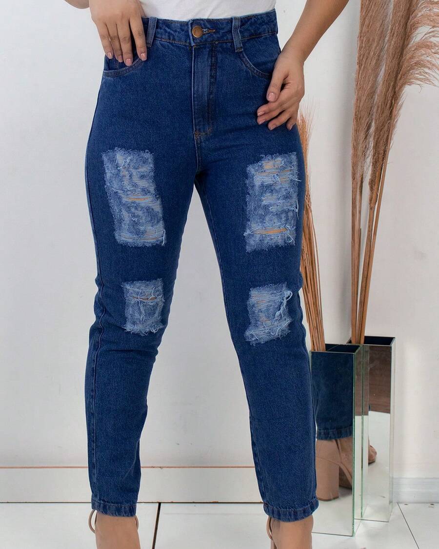 Women Jeans - 藍色 - 查看 1