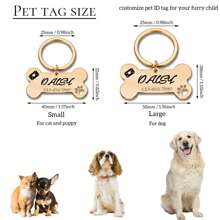 骨形個性化狗牌 - 雙面刻字寵物名牌，不銹鋼寵物ID標籤 - 玫瑰紅 - 查看 12