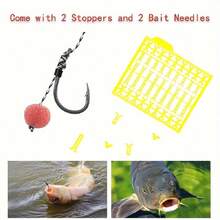 YOTO 8 Pieces Carp Fishing Hair Rigs, Carp Hook Rig With Braided Line, Carp Leader With 2 Boilie Stoppers And 2 Needles - Yellow - View 7