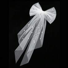 1Pc Bachelorette Party Decorations Pearl White Hair Bow - Bride To Be | Bridal Shower Gift, Bridesmaid Favors - White - View 10