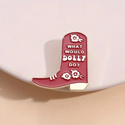 "What Would Dolly Do" Enamel Pins Red Boot Brooches Lapel Badges Punk Funny Jewelry Gift For Men Pin For Clothes Bag Charm School Kpop Backpack Teacher Supplies Bag Charms Cute Office Accessories Shirts Jacket Christmas Halloween Autumn-Winter Accessories,Suitable For Teens, Youth,Men,Casual, Outdoor, Athletic, Vacation, Graduation Gifts, Birthday, Daily Wear Clothes Pin Teacher Gifts
