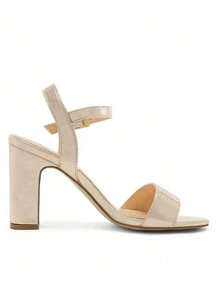 Women Fashionable High Heeled Sandals Open Toe Ankle Strap Buckle Heels High Chunky Block Heel Sandals, For Party, Wedding, Prom - Vàng - Xem 6