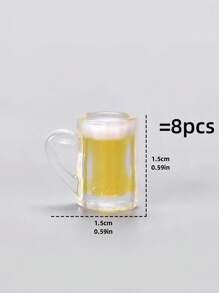 8pcs Miniature 1:12 Scale Kitchen Beer And Coffee Cup Accessories Toy Model, Mini Toy House Wine Glass Toy,Miniature Bottles,Pint Glass,Miniature Dollhouse,Miniature Things,Miniature,Dolls House Miniatures