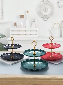 Plastic 3pcs/4pcs Cake Stand (2pcs/3pcs Stand And 1pc Accessory), Multilayer European Style Dessert Tray For Home And Daily Use,Kitchen,Christmas Gift Back To School - Multicolor - View 6