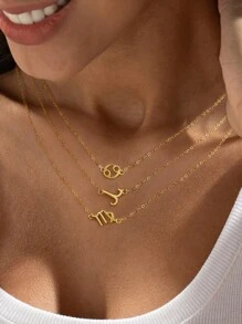 Stylever 1 Stück Einfache Zwölf Sternzeichen Schlüsselbein Halskette Damen Schmuck Für Frauen S925 Sterlingsilber Basic Glatte Schlichte Halskette Fein Schmuck Geschenke Für Mädchen Geburtstagsfeier Für Tägliche Dekoration