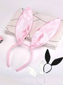 1pc Sexy Pink Black White Rabbit Ear Headband With Multiple Color Options, Suitable For Festival Party Dress Up, Performance Prop, Daily Use Halloween - Multicolor - View 1