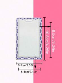 1pc Transparent Creative Acrylic Card Holder For ID/Credit Cards Protection With 2.7'' Leather Strap Keychain,School Supplies,Back To School