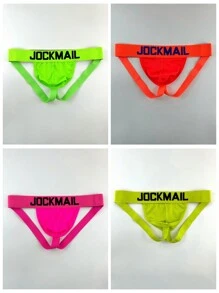 Men 4pcs Letter Tape Jockstrap Sexy Underwear G-Strings - Multicolor - View 7