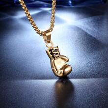 1 pièce Collier en acier inoxydable et titane avec design de gant de boxe rétro pour le sport