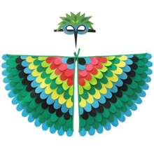 Bird-Wings-Costume For Kids Dress Up, Felt Feathered Owl Parrot Chicken Animal Role Play Costume,Bird-Costume-Peacock-Wings For Kids With Bird, Gift For Girl Boys