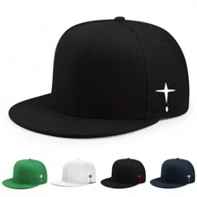 New Korean Style Flat Brim Baseball Cap For Big Head Men With Sun Protection And Enlarged Size In Black Color Hip Hop Hat