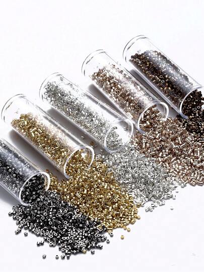 1 Bolsa/5g Con 1000 Piezas 1.6*1.3mm Cuentas De Vidrio Electrochapadas Con Estilo Retro Para Prendas De Alta Calidad, Accesorios De Decoración De Bordado De Cuentas
