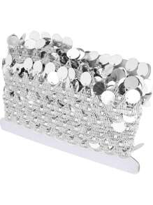 Women's Sequin Tassel, Belly Dance Hip Scarf Belt 10 Yards Belly Dance Tassel, Belly Dance Chain Sequin Round Coin Shape String Hip Scarf For National Dance Clothes Decoration Supplies Accessories - Silver - View 9