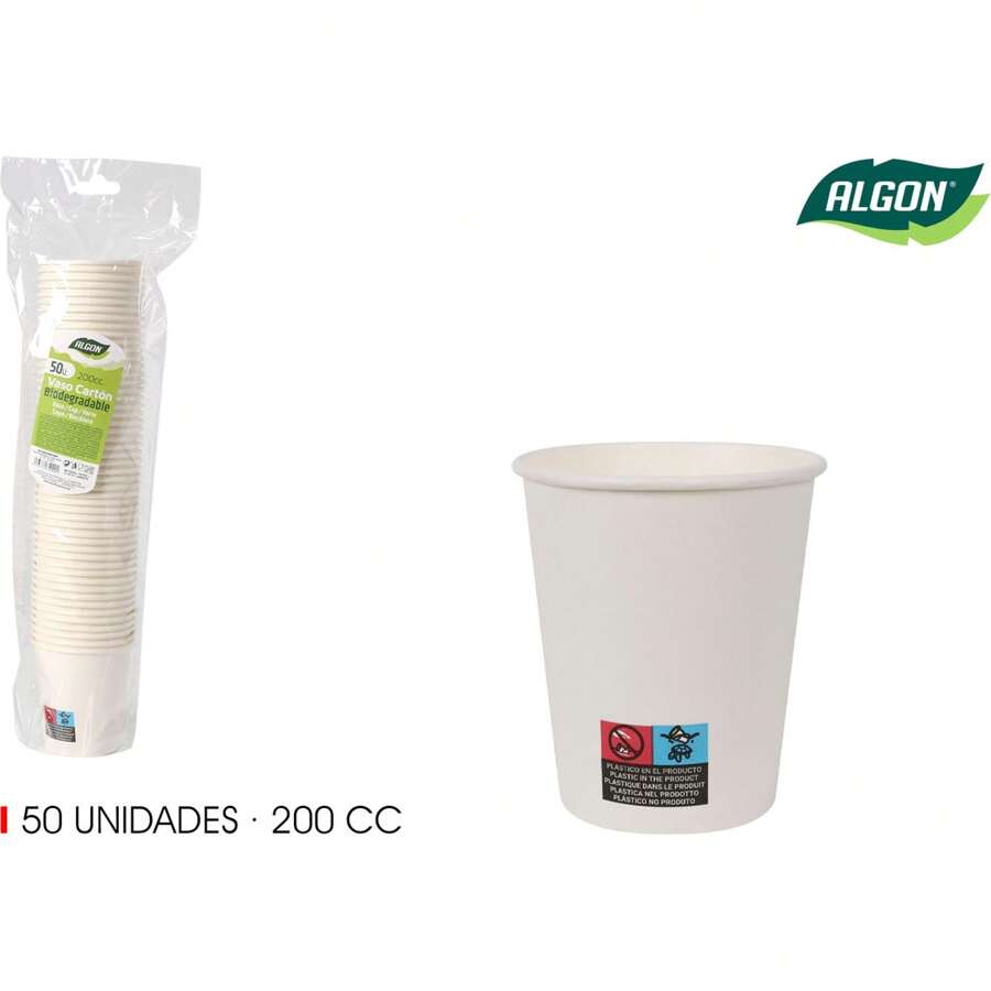 Bicchiere in Cartoncino per Caffè da Asporto 3 Oz Bianco 90 Ml 50 Pezzi