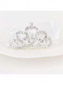 Koreanischer Stil Prinzessinnenkrone Strass Haarkamm Kinderhaarspange, Braut Haarschmuck Haarclip Accessoire
