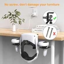 1pc Stainless VR Stand For Quest 2 And Quest 3, Desk Mount VR Holder And Headset Stand Compatible With Quest Pro 2 Rift S - Multicolor - View 6