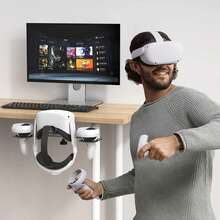 1pc Stainless VR Stand For Quest 2 And Quest 3, Desk Mount VR Holder And Headset Stand Compatible With Quest Pro 2 Rift S - Multicolor - View 4