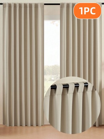 1 件米色遮光窗帘、户外遮光窗帘、家用遮光窗帘、厨房窗帘、用于窗户装饰的房间遮光窗帘、户外装饰窗帘、窗帘、黑色窗帘、白色窗帘、遮光窗帘、隔热窗帘、纯色现代涤纶混纺窗帘，适用于卧室、客厅、阳台