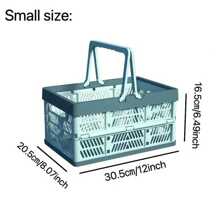 1 Giỏ Đựng Đồ Di Động Có Thể Gập Lại Có Tay Cầm-Dung Tích Lớn Để Bảo Quản Thực Phẩm Và Đồ Ăn Nhẹ, Thích Hợp Cho Cắm Trại Ngoài Trời, Dã Ngoại, Mua Sắm Và Tổ Chức Cốp Xe - Màu xanh lam - Xem 7