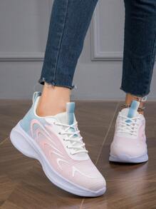 Women's Outdoor Sports Leisure Fashionable Breathable Running Lightweight Comfortable Lace-Up Hiking Shoes - Pink - View 1