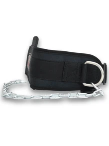 GN FITNESS - Cinturon de Lastre para Gym con Cadena Hombre y Mujer - Cinturon de levantamiento - Cinturones hombre gym - cinturones mujer gym - Cinturones hombre gym - FONDOS DOMINADAS Y MAS - Negro - Ver 5