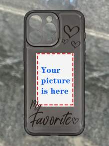 Apple Customized 'My Favorite' Heart Fashionable Sweet Personalized Photo Phone Case For Couples & Best Friends, Transparent Full-Protection Soft Cover Compatible With IPhone 11/12/13/14/15 Pro Max,Clear,Stylish,Colorful,Vintage,Cute,Contracted,Funny,Custom,Personalized,Unique,Customized,Ideal Gifts For Him,Ideal Gifts For Her,Boyfriend,Girlfriend,Family,Friends,Grandparents,Couple,For Anniversaries,For Birthdays