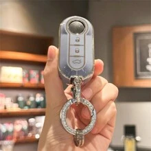 Key Fob Cover With Keyring Keychain Lanyard For Fiat 500 500L Brava Bravo Doblo Ducato Fiorino Punto Panda Palio Stilo Lancia,3 Buttons TPU Flip Key Fob Protective Cover Car Key Cover Case Car Accessories Bag Charm Backpack For School