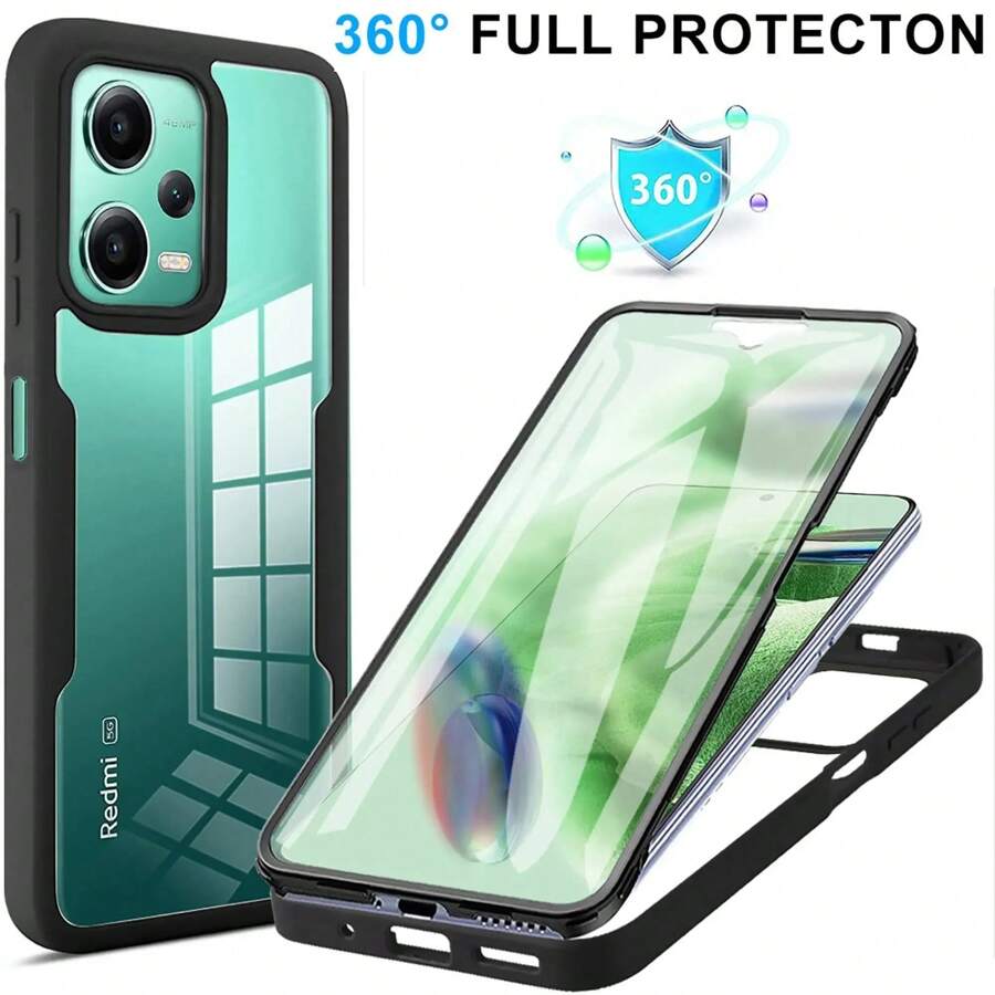 360 Full Shockproof Silicone Case Compatible With Xiaomi Compatible With Redmi Compatible With IPhone Compatible With Samsung Galaxy Waterproof Anti-Fall Scratch Resistant