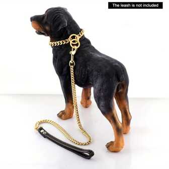Collar grueso para perros con eslabones de 11mm chapado en oro resistente, cadena de deslizamiento de acero inoxidable 316L duradera para mascotas, lujoso collar dorado para mascotas disponible en múltiples tamaños (10-24 pulgadas)