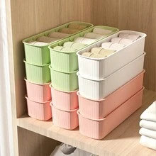 2pcs Sock Storage Box Drawer Organizer, Closet Divider Box For Dormitory And Home, Underwear Storage Box For Socks And Pantyhose - Multicolor - View 5