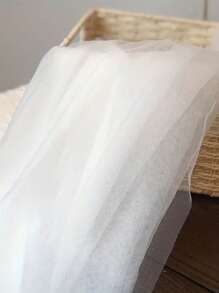 1入組半透明紗質婚禮背景布，透明網狀窗簾，17.7英寸婚禮拱門掛飾，透明婚紗背景，天花板掛飾，適用於嬰兒派對、男孩或女孩生日派對、婚禮、家居裝飾，適用於場合接待天花板裝飾，場景DIY道具 - 白色 - 查看 8