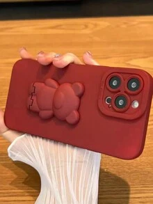 1入實色天使眼創意熊支架防墜防塵防滑手機殼，適用於11/12/13/14/15Pro Max - 藍色 - 查看 7