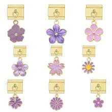 1個可愛的彩虹吊墜義大利手鏈，適用於9毫米不鏽鋼手鏈DIY女性珠寶製作 - 金黃色 - 查看 2