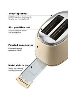 1入FEORCSTON 2片不鏽鋼多功能吐司機，配有不鏽鋼蓋和麵包夾，適用於家庭早餐 - 美規A型插(110-127V) - 查看 7