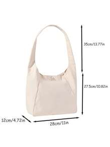 Customizable Canvas Tote Bag, Crescent Bag, Large Capacity Tote, Multi-Functional Storage Bag, Suitable For DIY, Printing, Embroidery, Shopping, Backpack, Ideal For Weddings, Birthdays, Beaches, Holidays And The Perfect Gift For Women, Mothers, Teachers, Friends, Bridesmaids, And Students. - Beige - View 5
