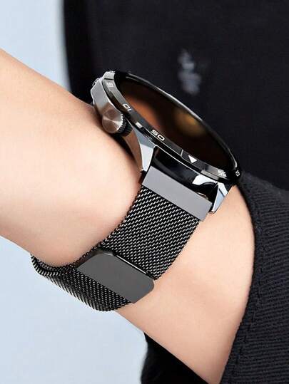 1pc 18mm 20mm 22mm Black Color Women Men Fashionable Metal Stainless Steel Band Compatible With Samsung Watch Strap Colorful Compatible With Samsung Galaxy Watch 4/4 Classic 3 41mm 5/5Pro Suitable For GT/2/2e/Pro/3/3Pro Smart Watchband Accessories 18/20/22mm