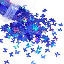 3g de brillos de uñas con decoración de mariposas holográficas láser de colores destellantes, decoración de arte de uñas con lentejuelas de mariposa PET