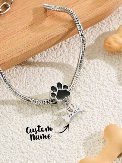 1 pieza de  personalizado con foto de mascota, regalo de amor para dueños de mascotas compatible con pulsera, personalizado con su foto, regalo de abalorios de foto personalizado para amantes de mascotas, regalo de aniversario, regalo del día de San Valentín, regalo de cumpleaños, regalo de bodas, regalo del día de la Madre, regalo del día del padre, regalo para el mejor amigo, regalo para mamá/papá, regalo para novia/novio, regalo para ella/él